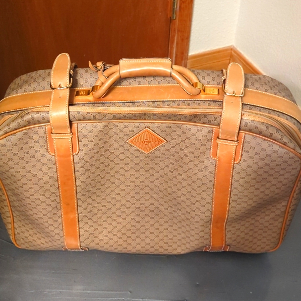 Vintage Gucci monogram suitcase